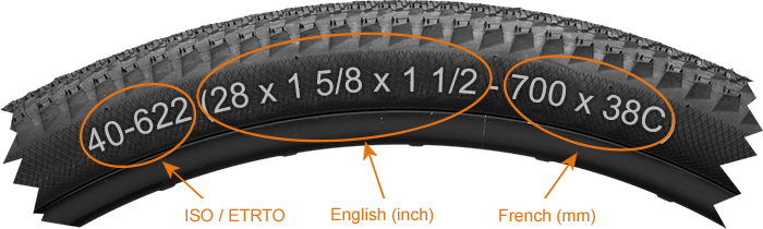 Bike tire best sale diameter chart